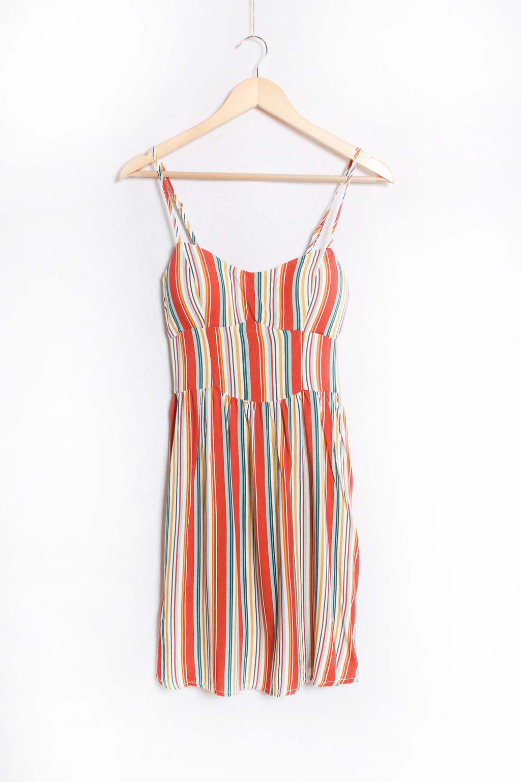 Women's Sleeveless Spaghetti Strap Striped Mini Dress