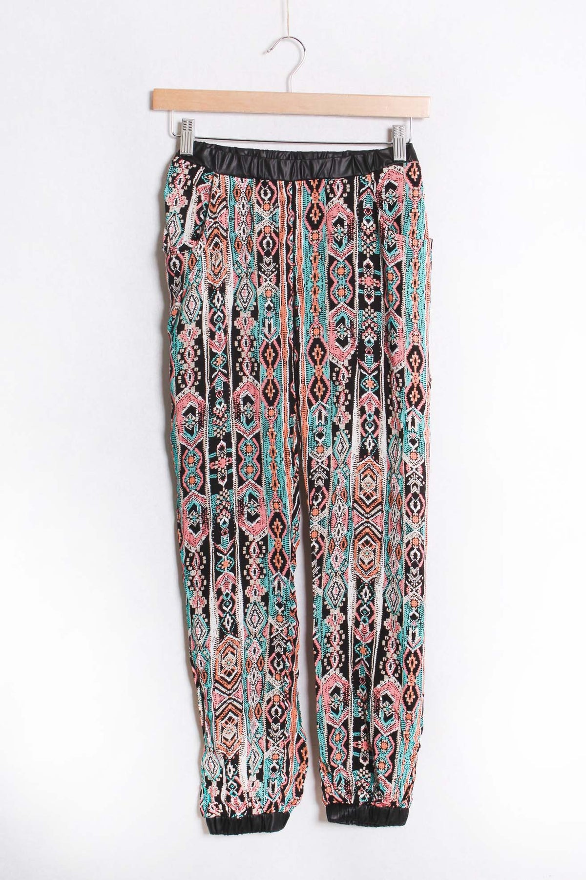 Women's High Waist Two Pocket Printed Pants