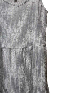 Women's Sleeveless Cami Textured Stripe Tiered Midi Dress