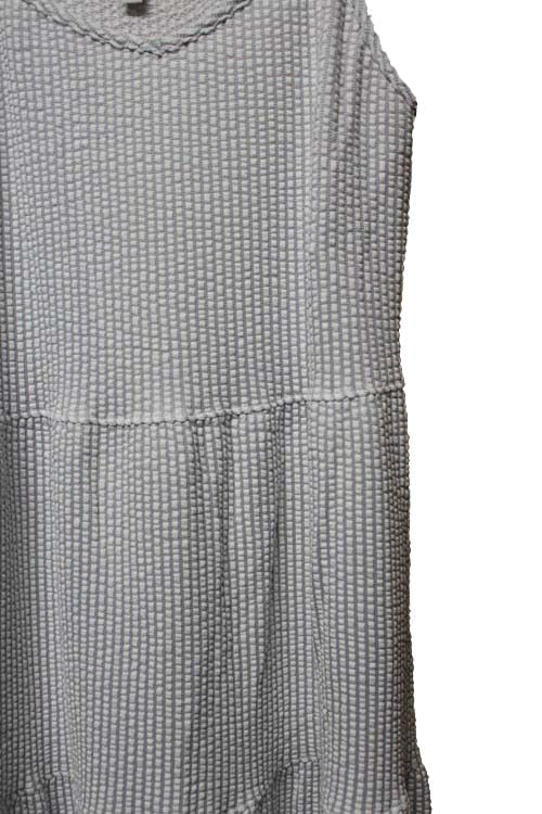 Women's Sleeveless Cami Textured Stripe Tiered Midi Dress