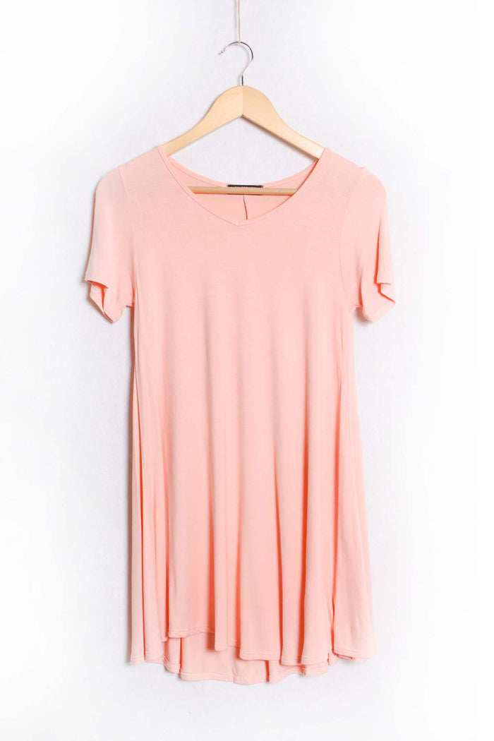 Women's Short Sleeve V Neck Solid Top