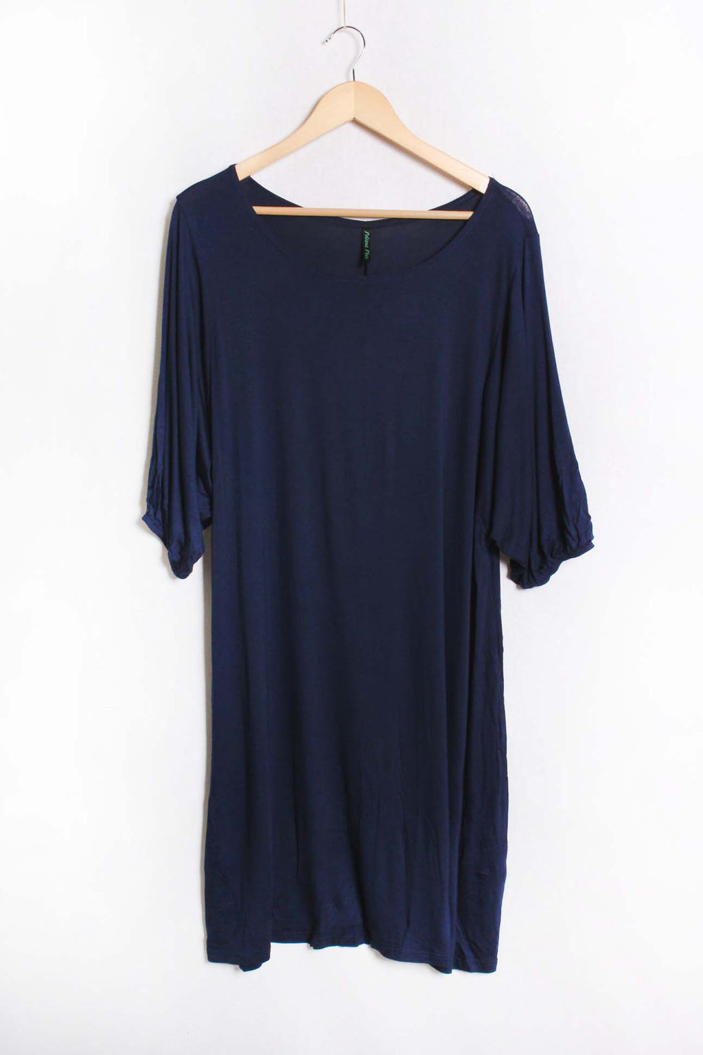 Women's Plus Elbow Sleeve Boat Neck Mini Dress