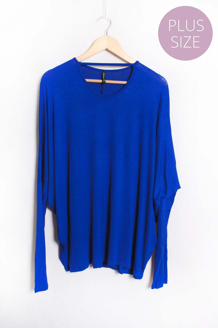 Women's Plus Dolman Sleeve Strap V Neck Solid Top