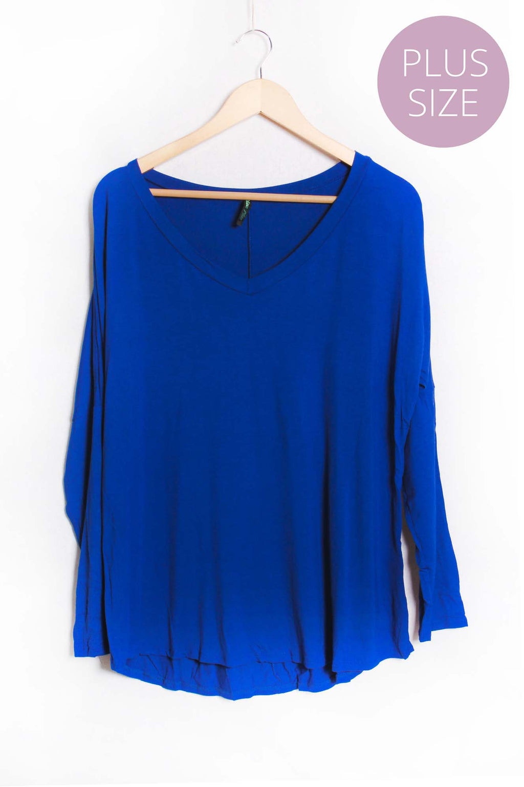 Women's Plus Dolman Sleeve V Neck Solid Top