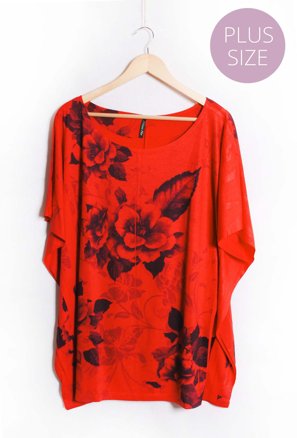 Women's Plus Cap Sleeve Boat Neck Floral Print Top