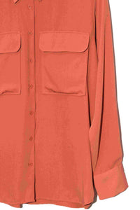 Women's Long Sleeve Front Pocket Button Down Top