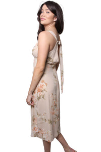 Women's Sleeveless V Neck Floral Print Mini Dress