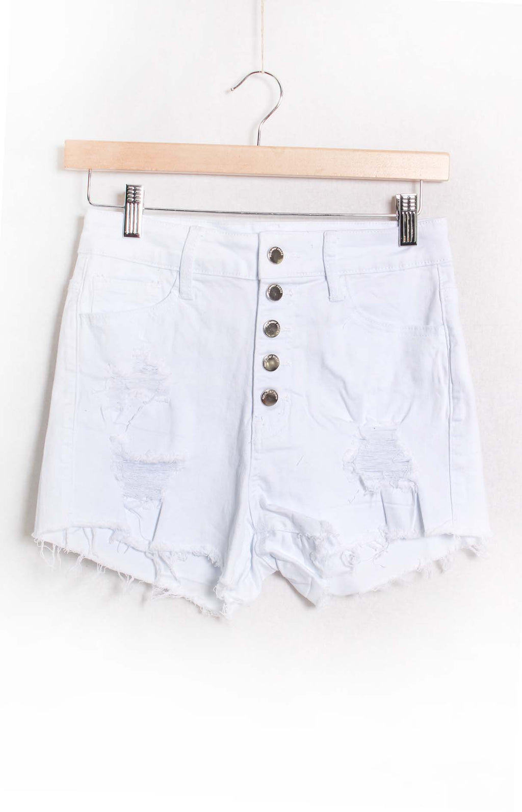 Women's High Rise Ripped Denim Shorts