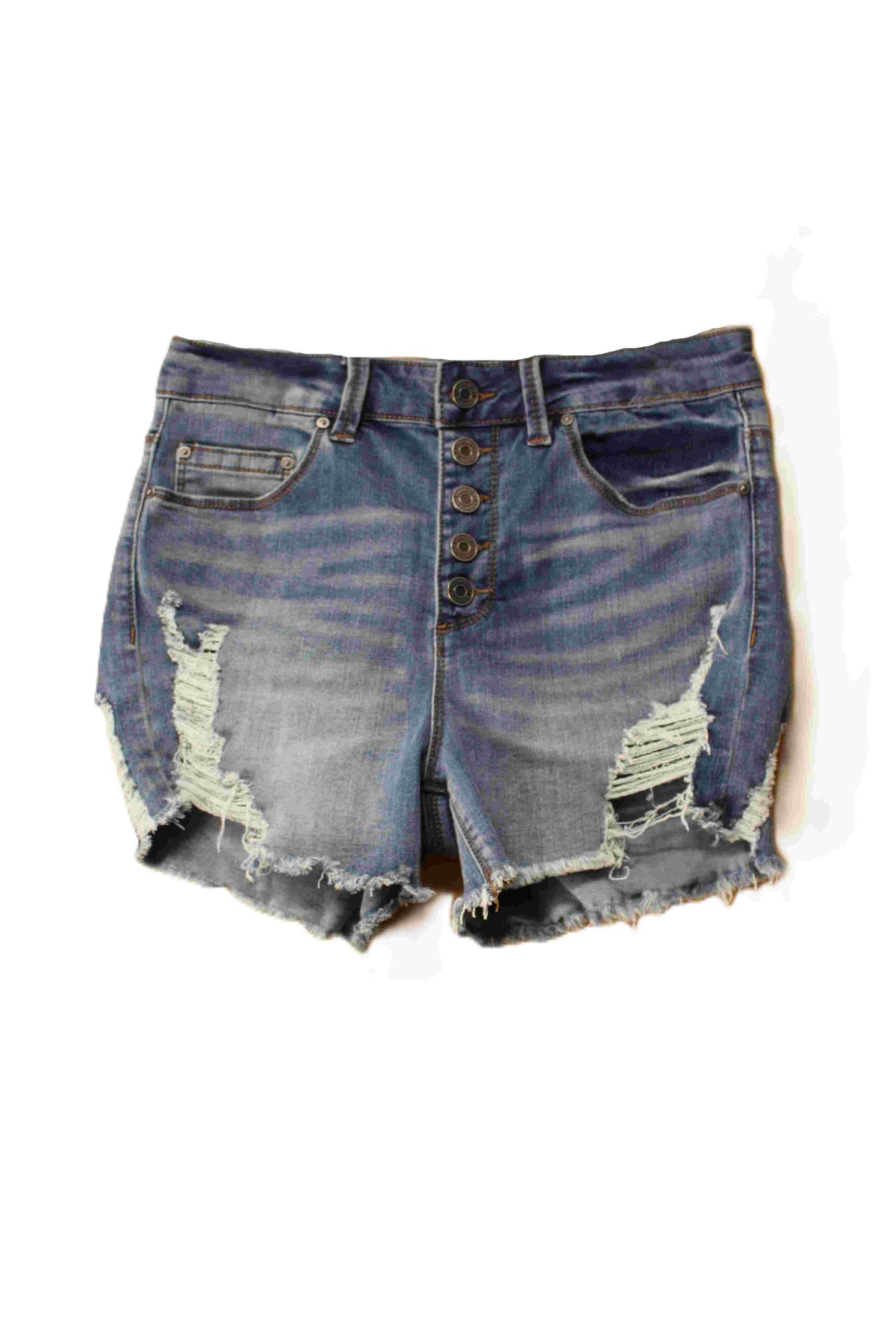 Women's High Rise Ripped Denim Shorts