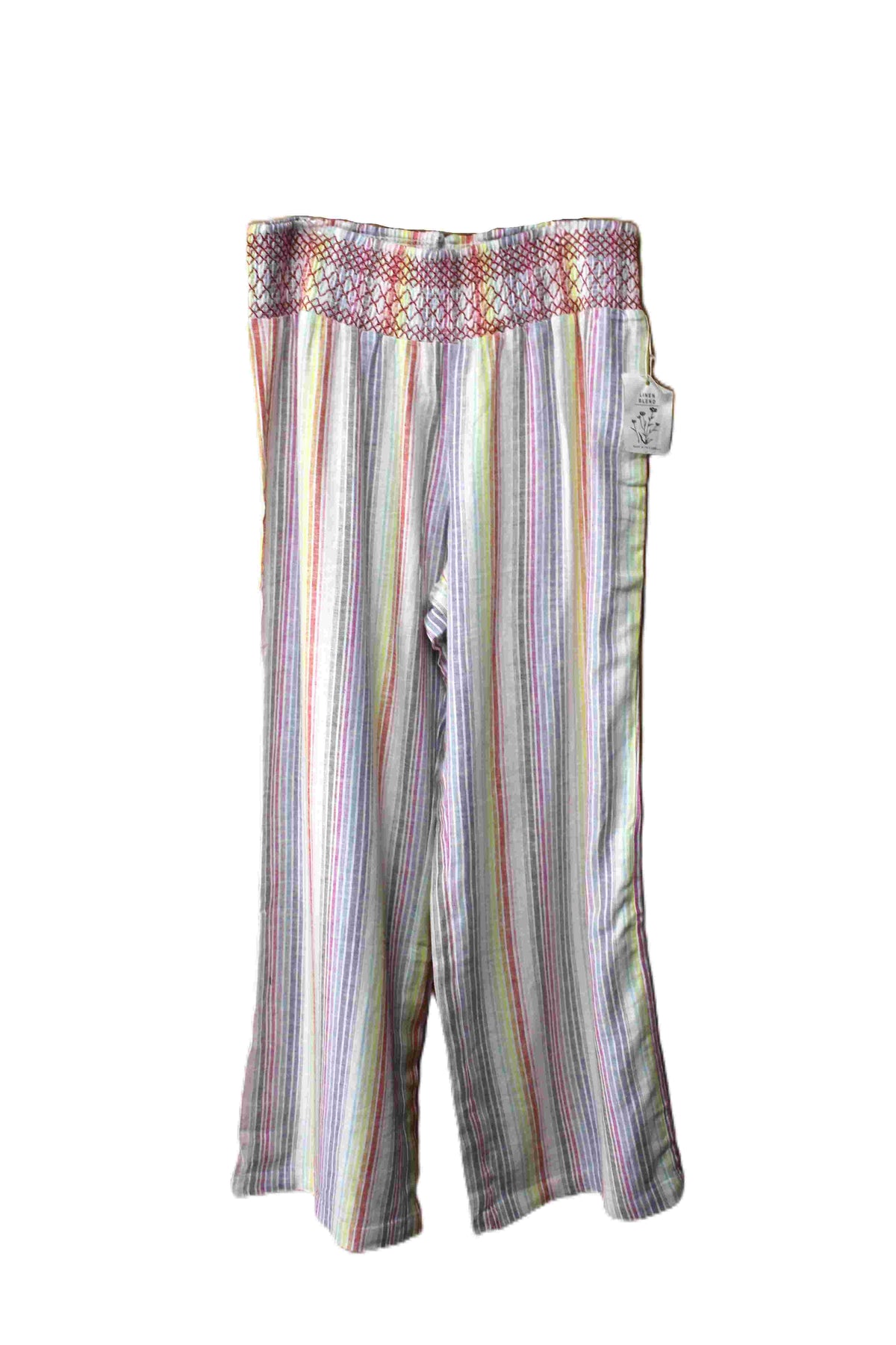 Women's Plus Size High Waisted Palazzo Linen Blend Pants