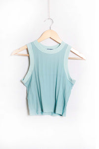 Women's Sleeveless Round Neck Ribbed Top