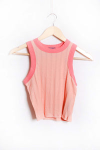 Women's Sleeveless Round Neck Ribbed Top