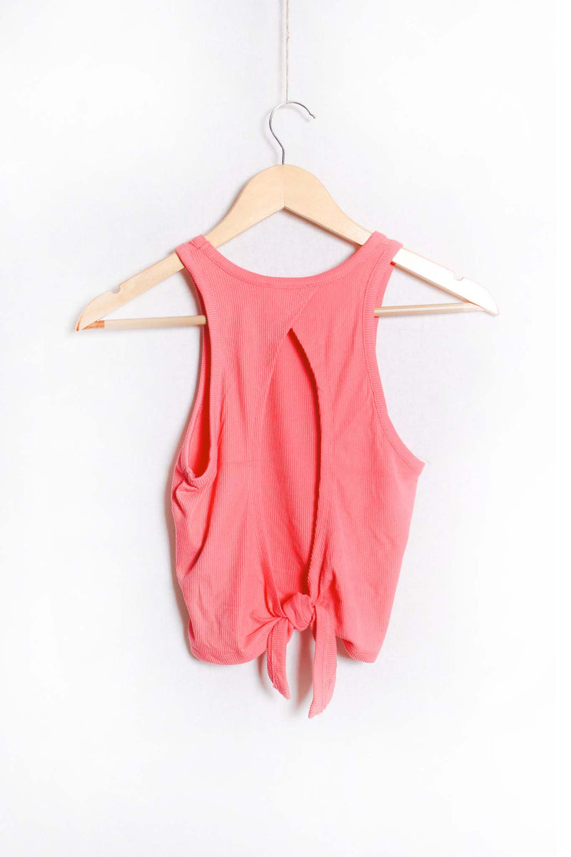 Women's Sleeveless Cut Out Back Ribbed Top