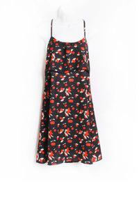 Women's Sleeveless Drawstring Back Cherry Mini Dress