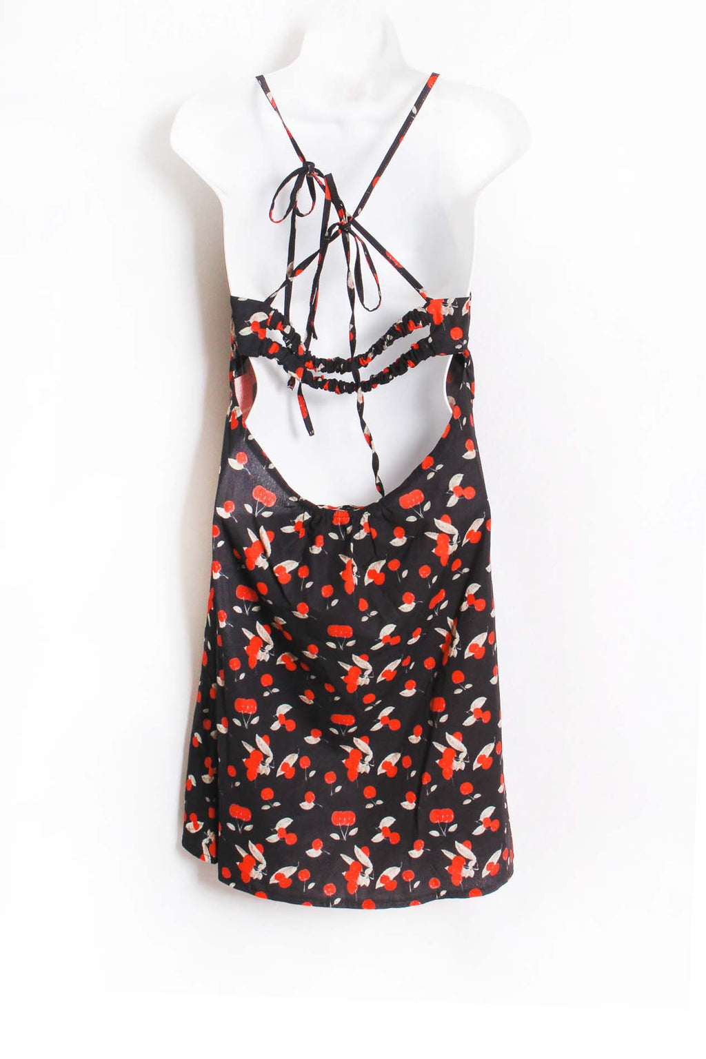 Women's Sleeveless Drawstring Back Floral Mini Dress