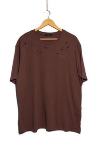 Women's Short Sleeve Distressed Crew Neck Oversize T-Shirt