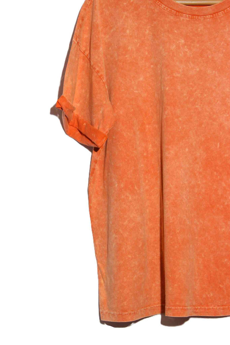 Women's Short Sleeve Vintage Dye Crew Neck Oversize T-Shirt