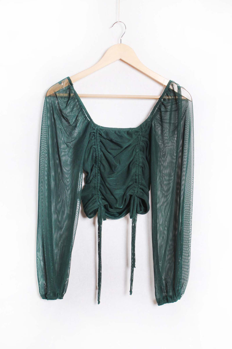 Women's Off The Shoulder Drawstring Front Crop Top