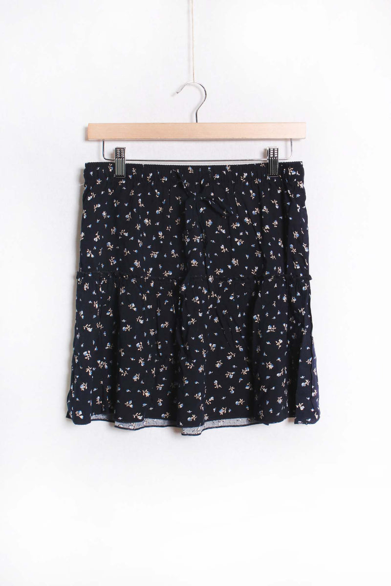 Women's Drawstring Front Floral Skirt