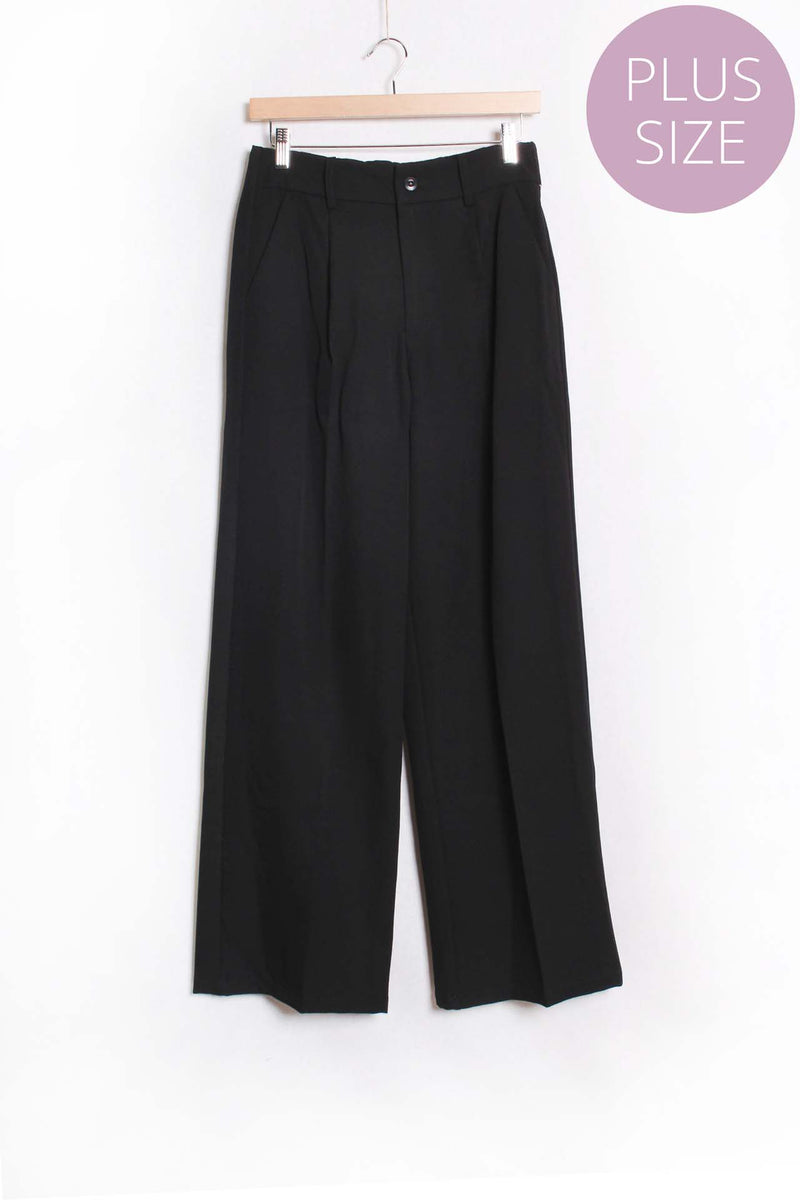 Women's Plus High Waist Wide Leg Pants