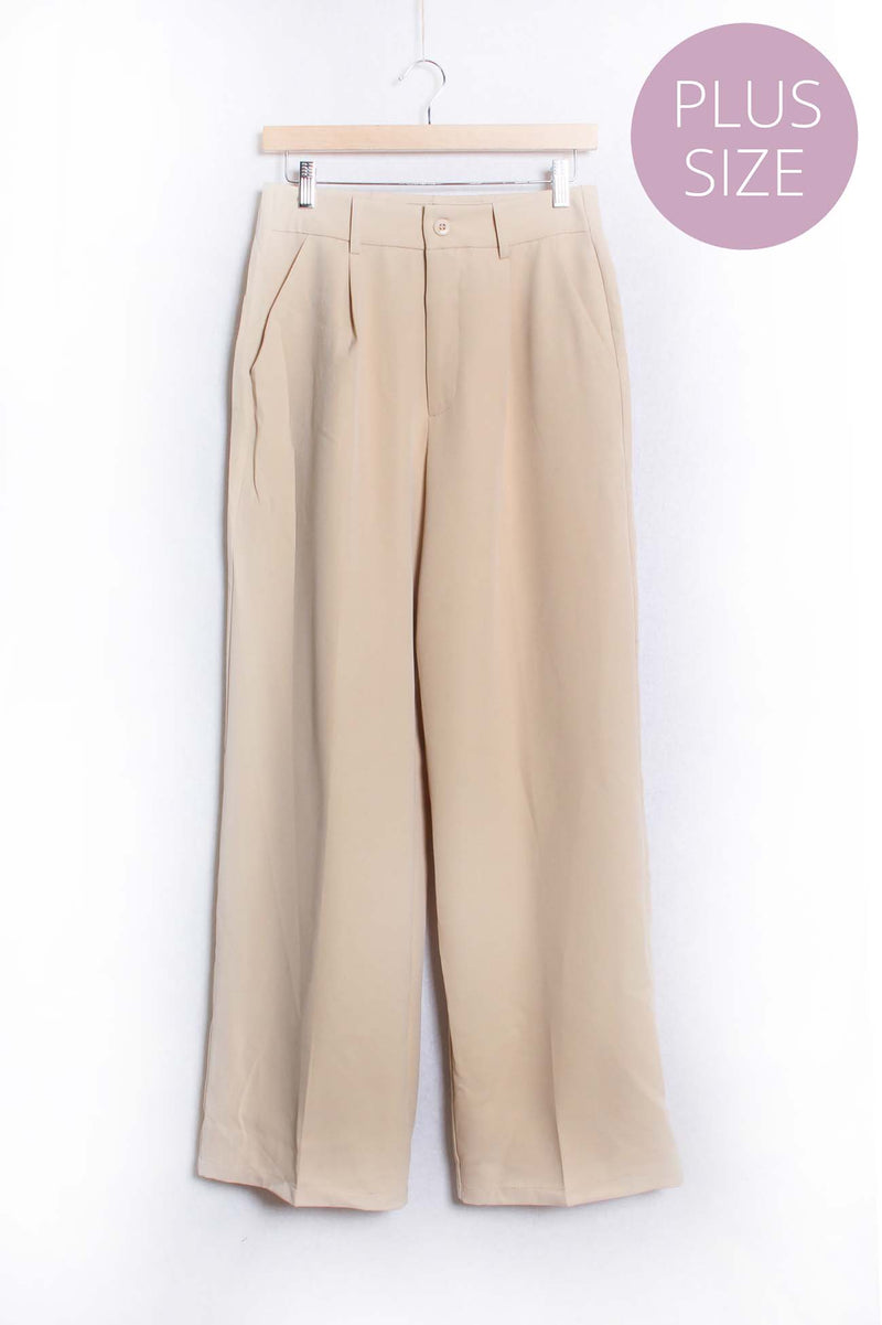 Women's Plus High Waist Wide Leg Pants