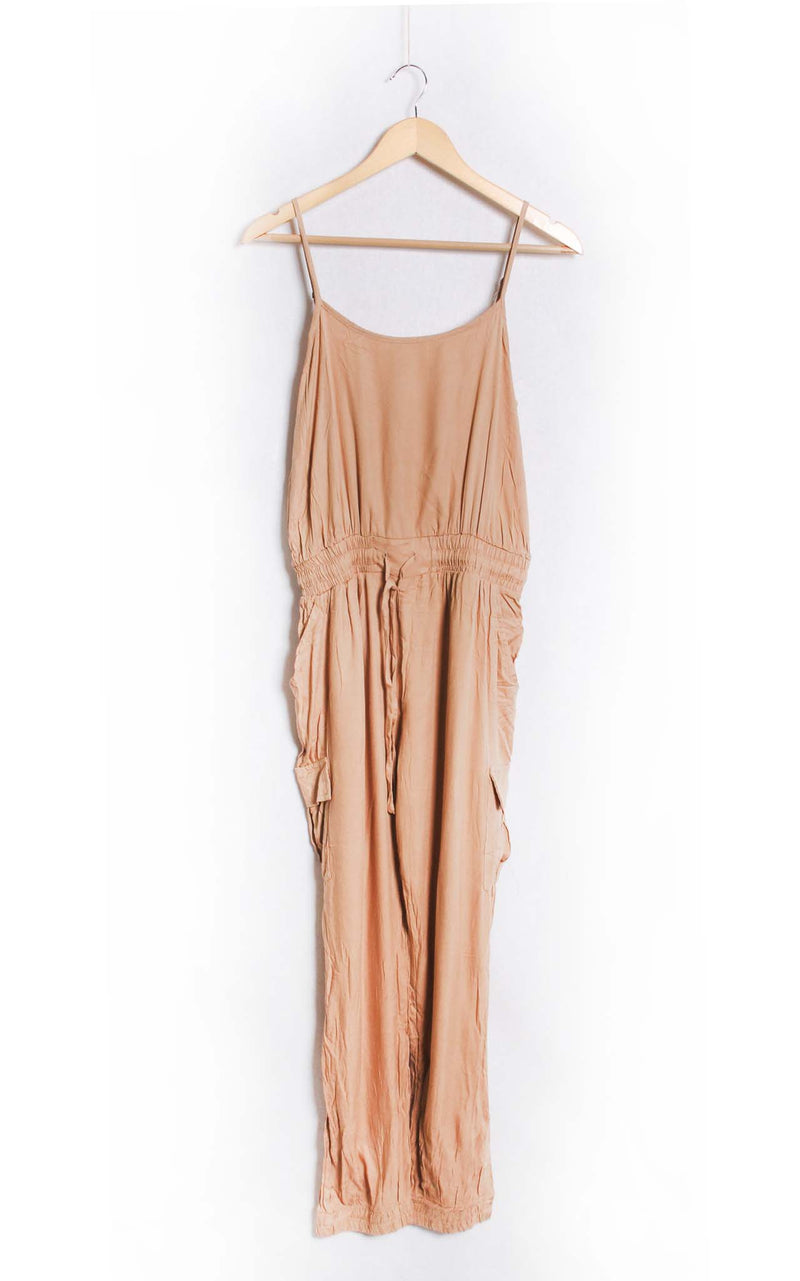Women's Sleeveless Spaghetti Strap Side Pocket Jumpsuit