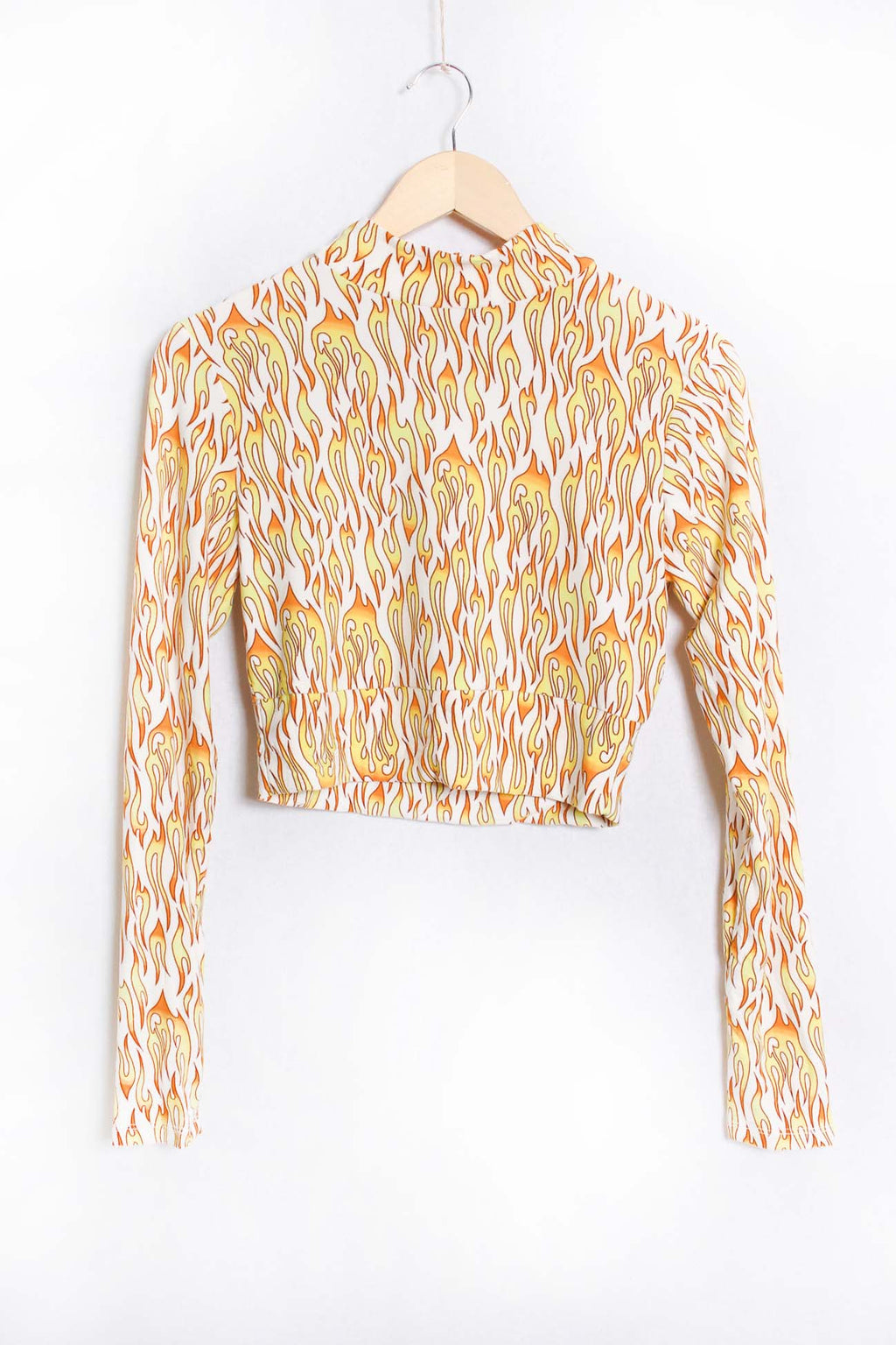 Women's Long Sleeves Mock Neck Printed Crop Top – Good Stuff Apparel