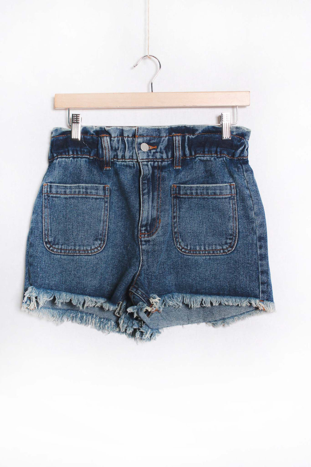 Women's High Rise Frayed Bottom Denim Shorts