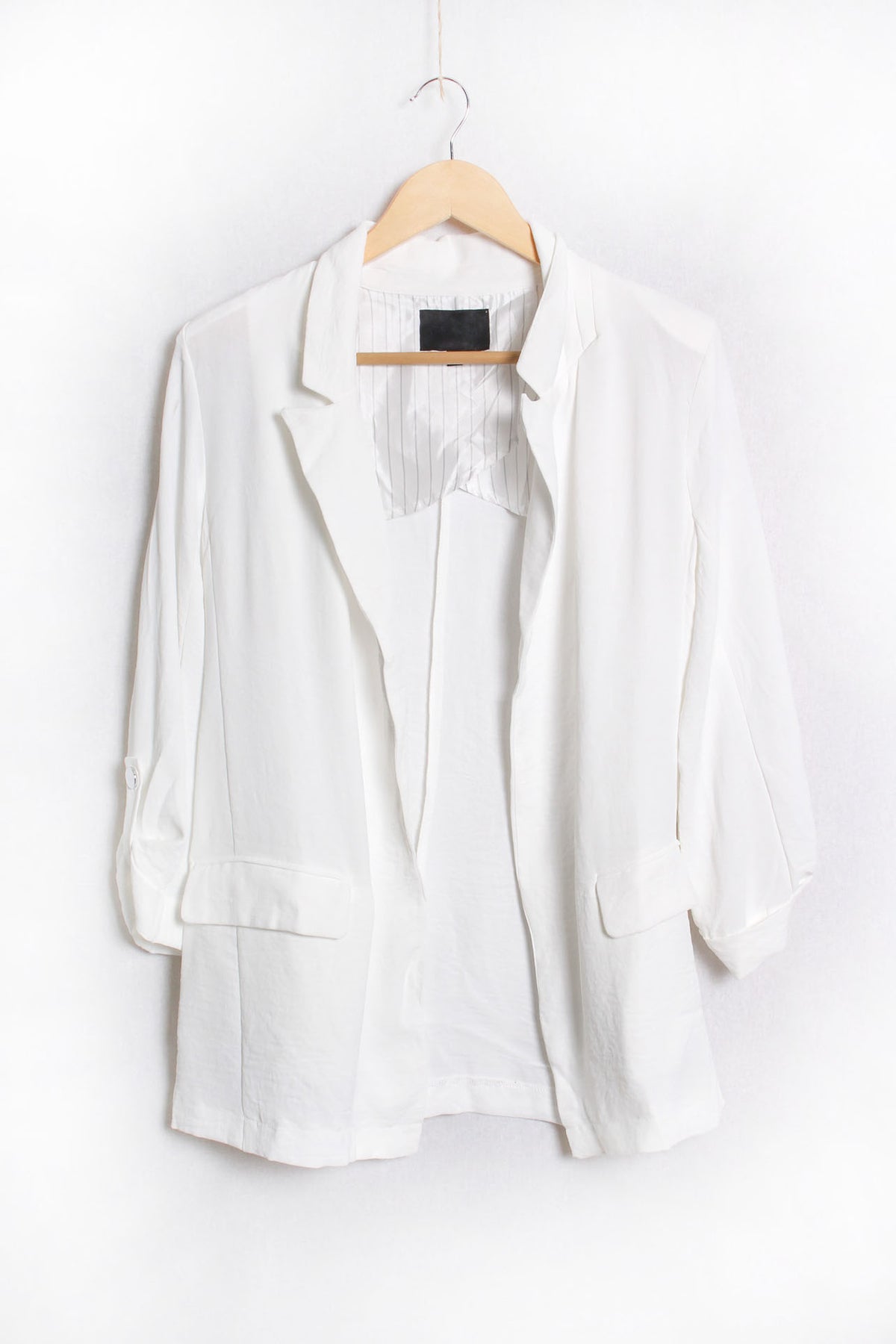 Women's 3/4 Sleeve Collared Double Pocket Blazer