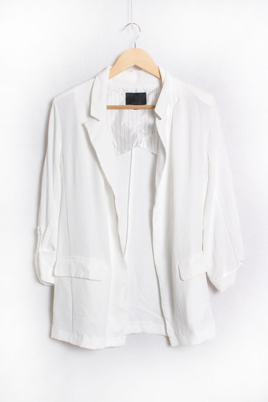 Women's 3/4 Sleeve Collared Double Pocket Blazer