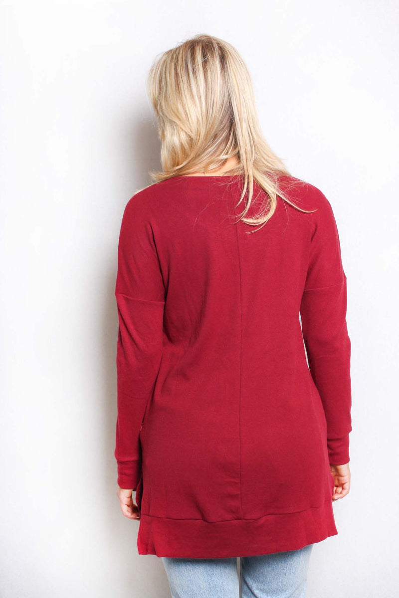 Women's Plus Long Sleeves V Neck Basic Sweater