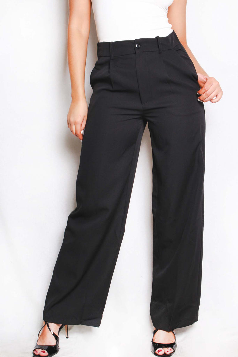Women's Plus High Waist Wide Leg Pants