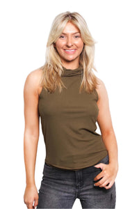 Women's Sleeveless Ribbed Turtleneck