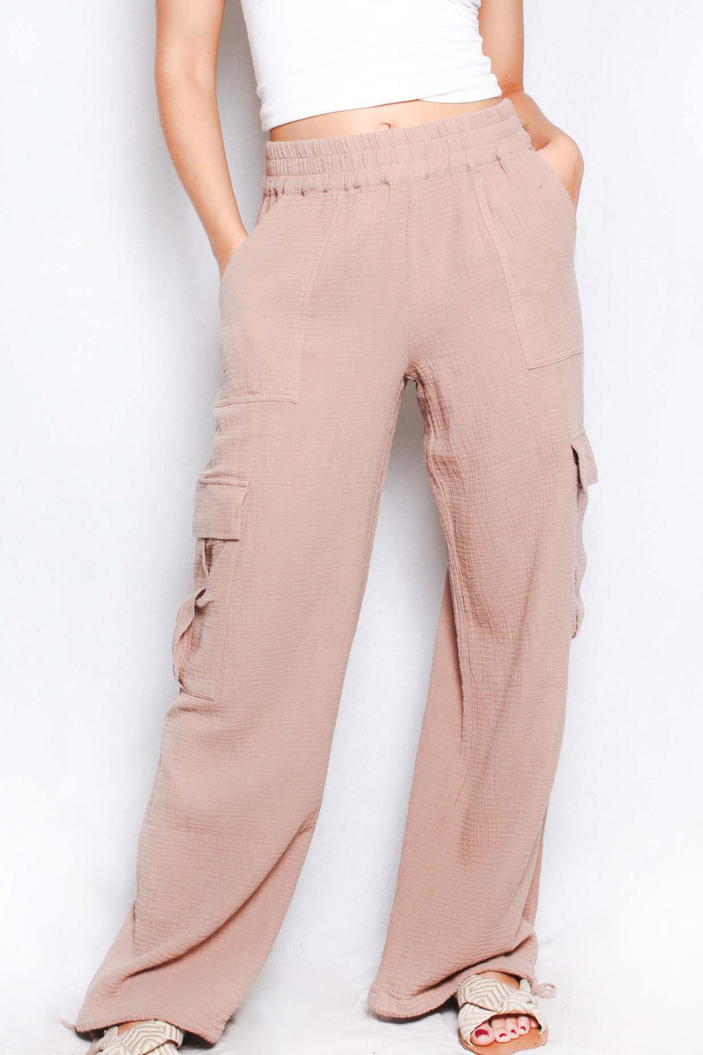 Women's Straight Cut Wide Cargo Pants