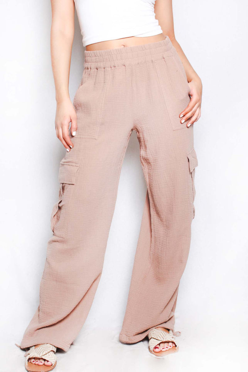 Women's Straight Cut Wide Cargo Pants