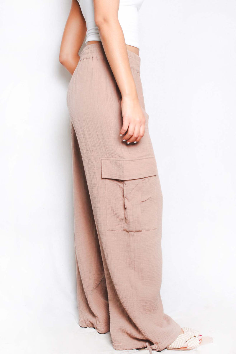 Women's Straight Cut Wide Cargo Pants