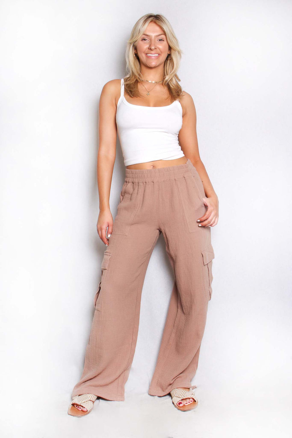 Women's Straight Cut Wide Cargo Pants