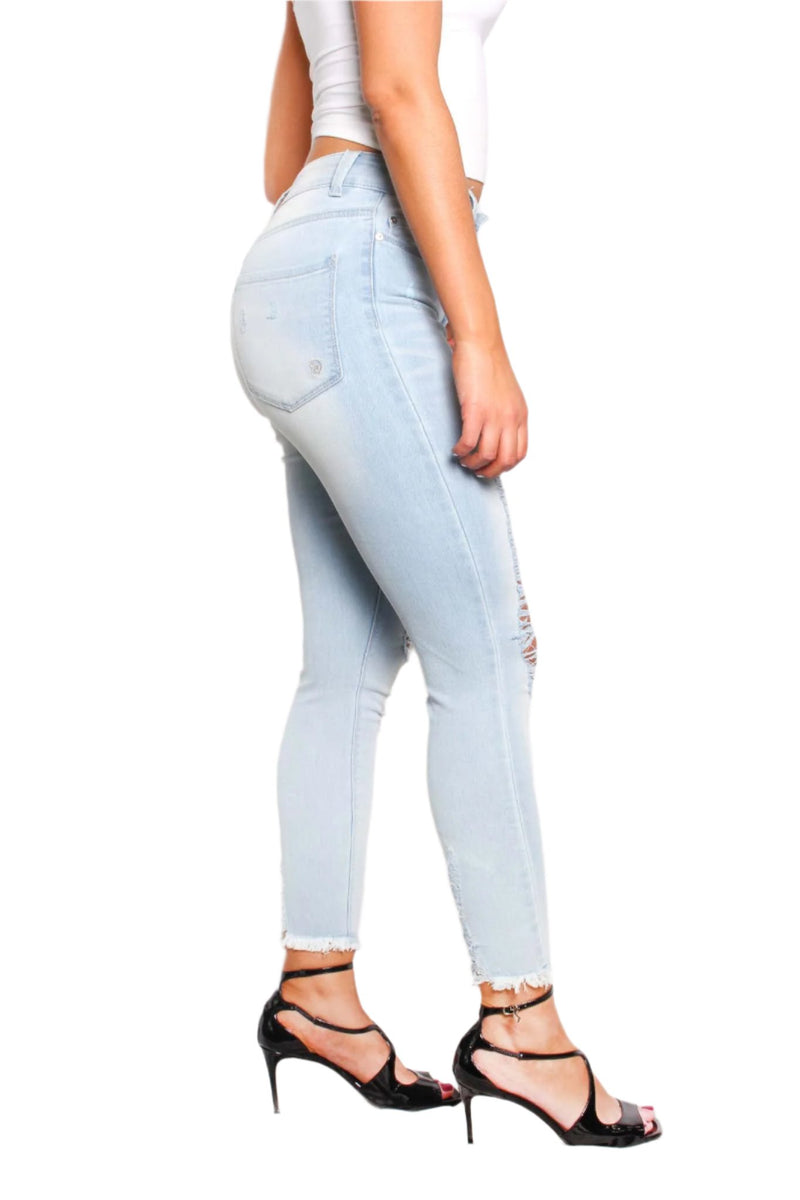 Women's High Waist Distressed Skinny Jeans