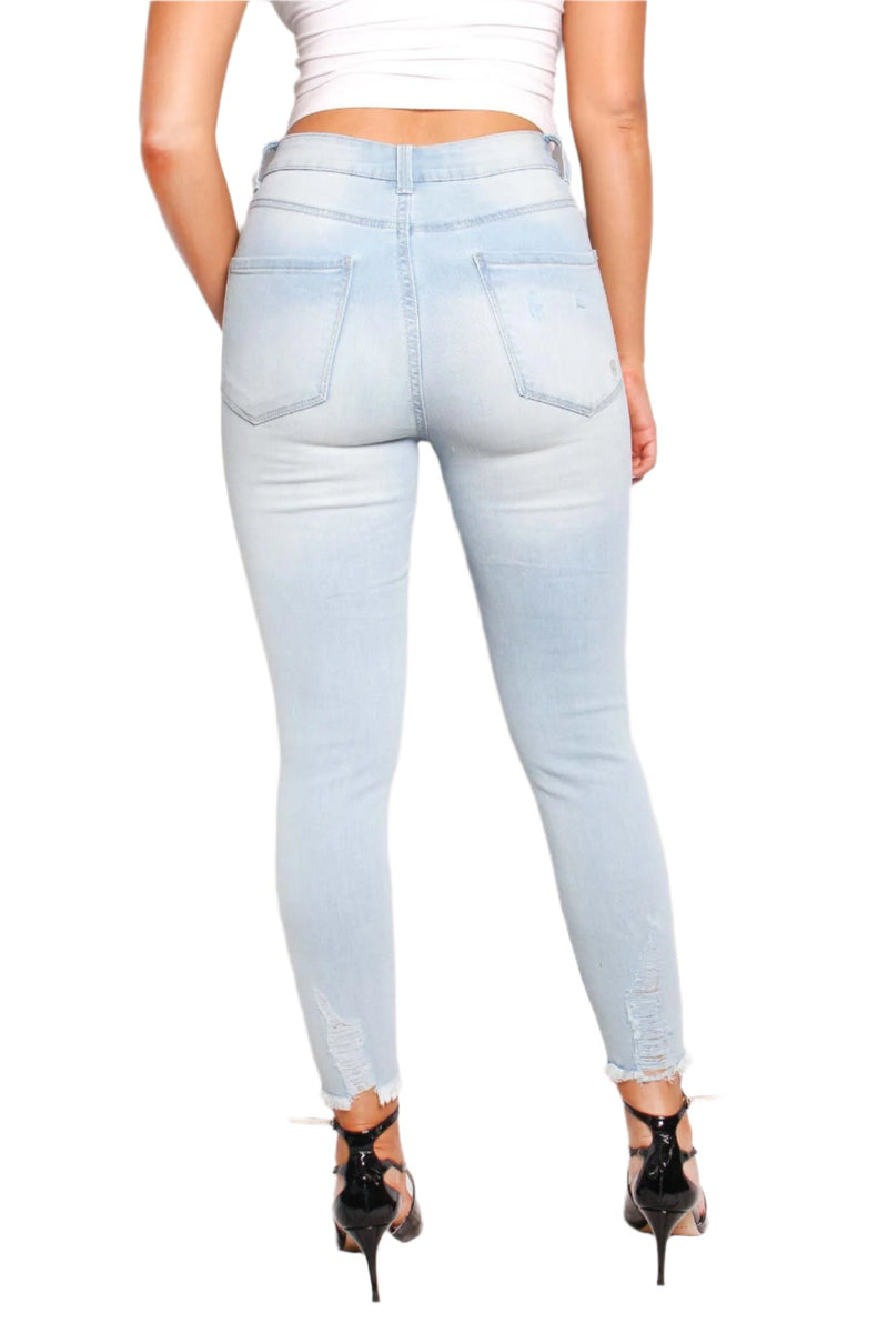 Women's High Waist Distressed Skinny Jeans