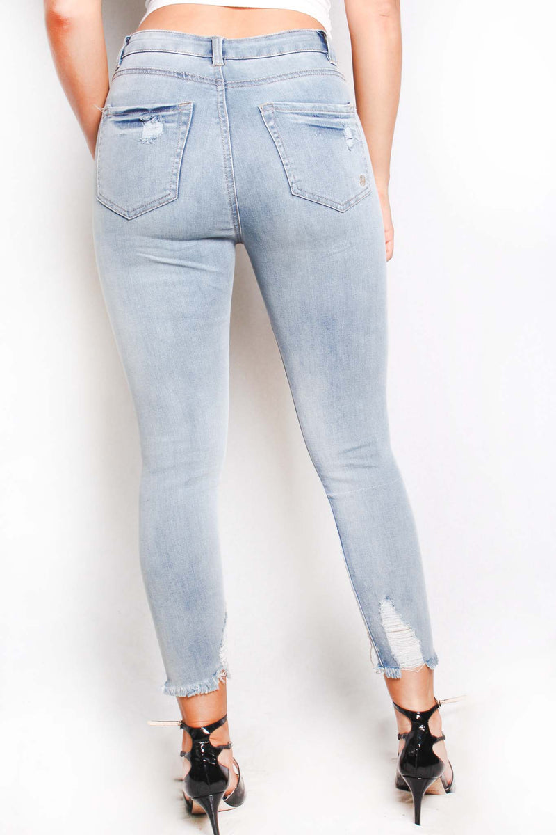 Women's High Waist Distressed Denim Jeans