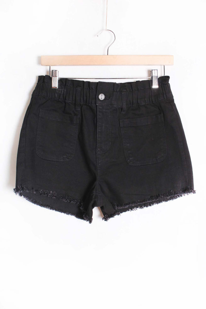 Women's High Rise Frayed Bottom Denim Shorts