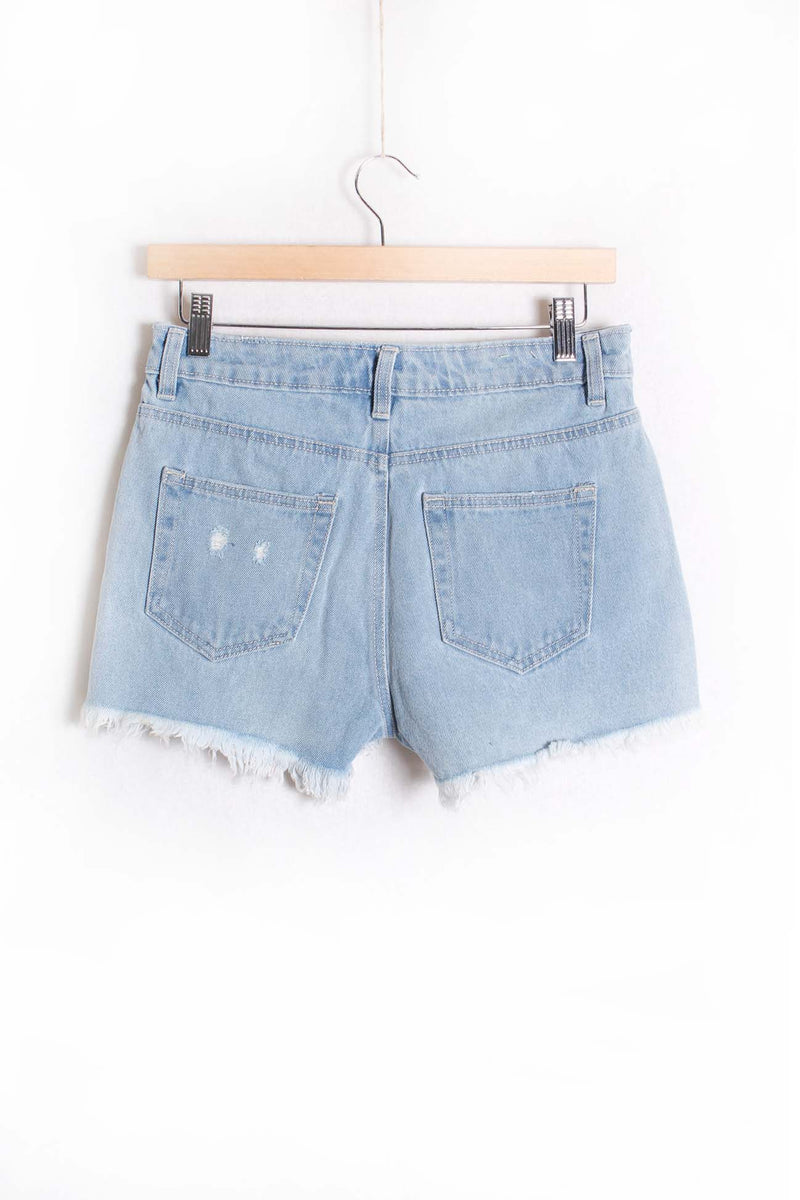 Women's High Rise Ripped Denim Shorts