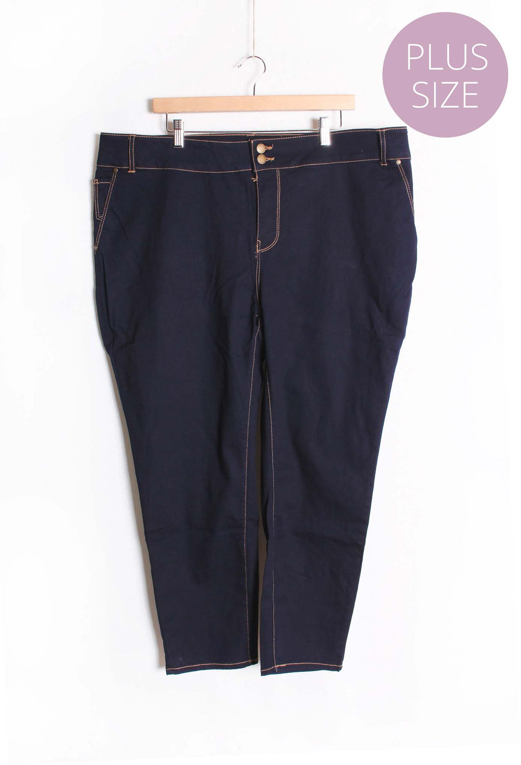 Women's Plus 2 Buttons Ankle Jeans