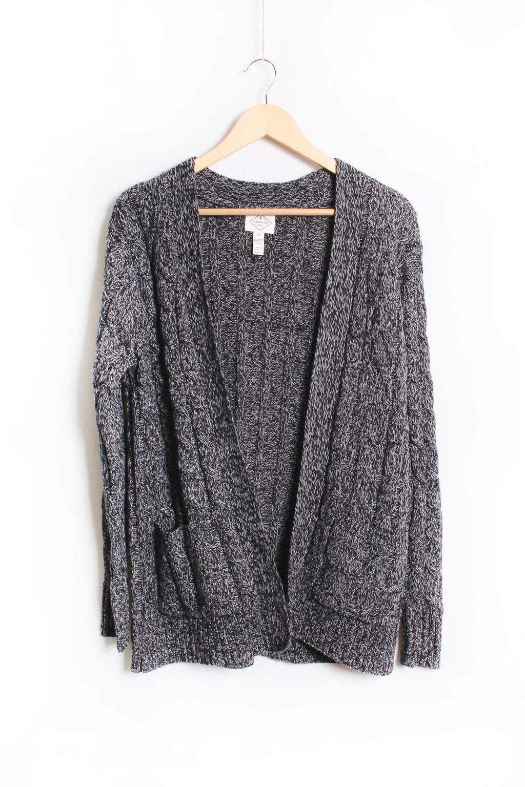 Women's Long Sleeves Open Front Double Pocket Ribbed Cardigan