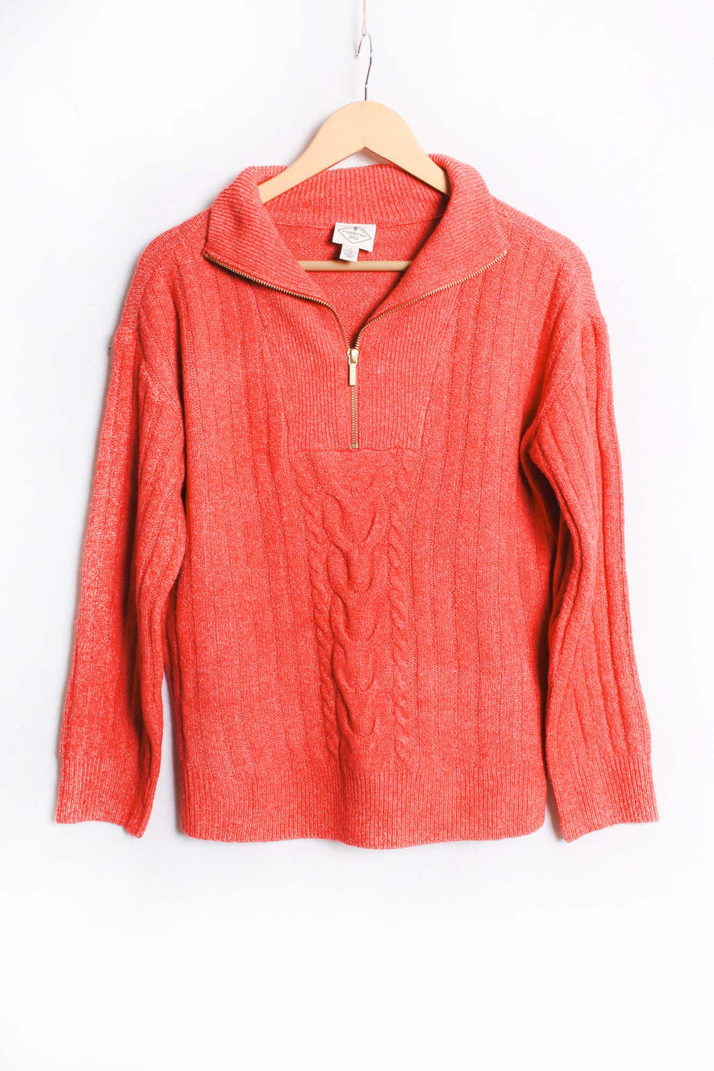 Women's Long Sleeve 1/4 Zip Pullover Knit Sweater