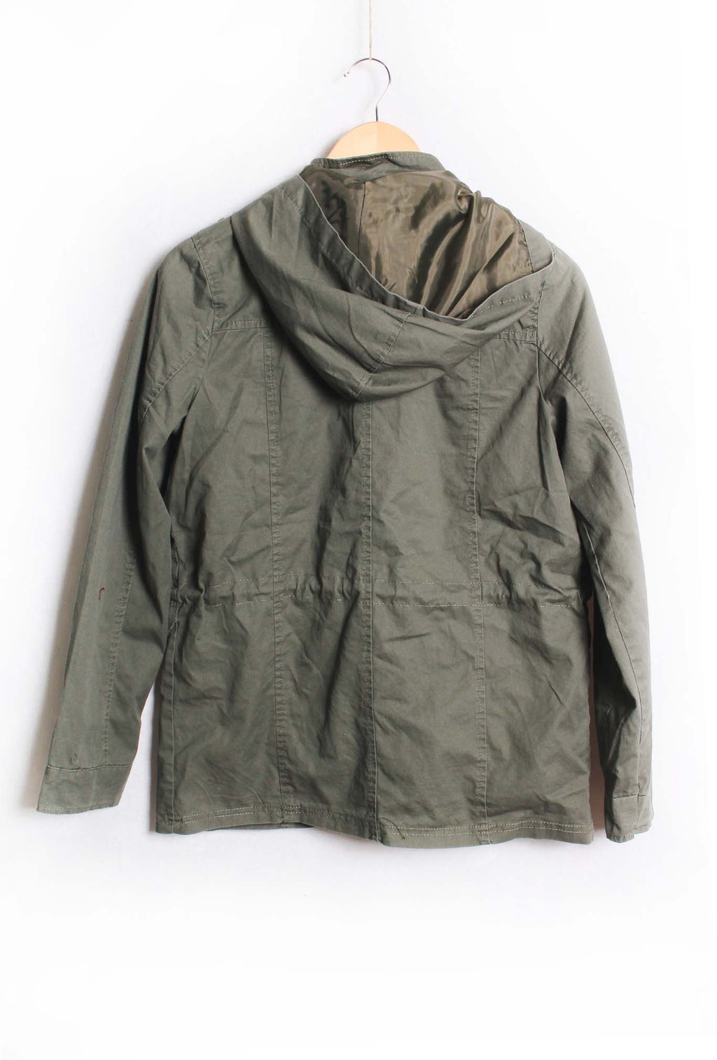 Women's Long Sleeve Zip Up Military Hooded Jacket