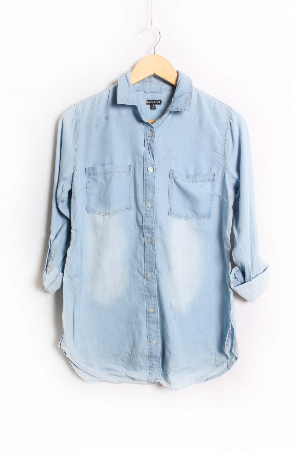 Women's Long Sleeve Button Down Denim Top