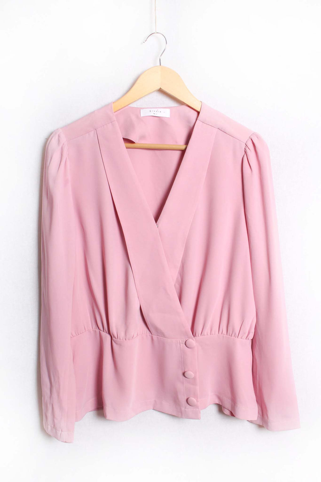 Women's Long Sleeves V Neck Solid Top