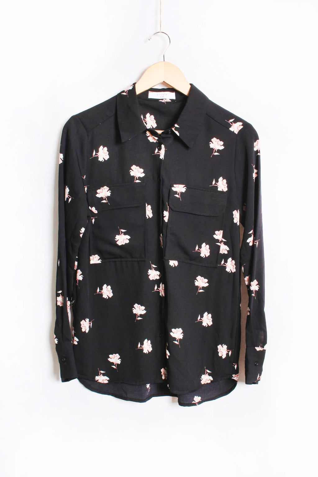 Women's Long Sleeve Button Down Floral Top