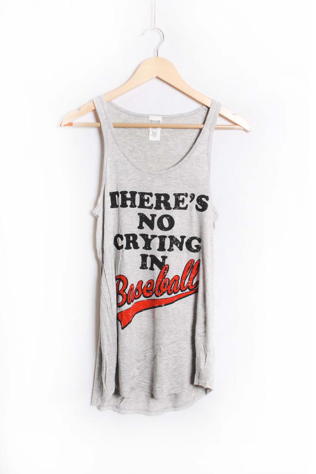 Women's Sleeveless Scoop Neck 'There's No Crying' Printed Top